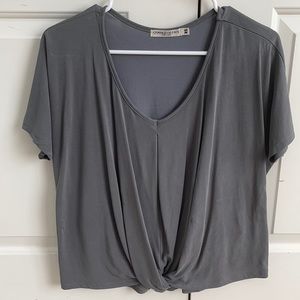 Dressy gray t-shirt.